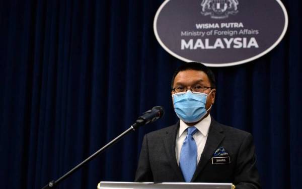 Muhammad Shahrul Ikram memberi taklimat mengenai penyertaan Perdana Menteri sempena Perhimpunan Agung PBB Ke-76 (UNGA76) di Kementerian Luar Negeri hari ini.
- Foto bernama