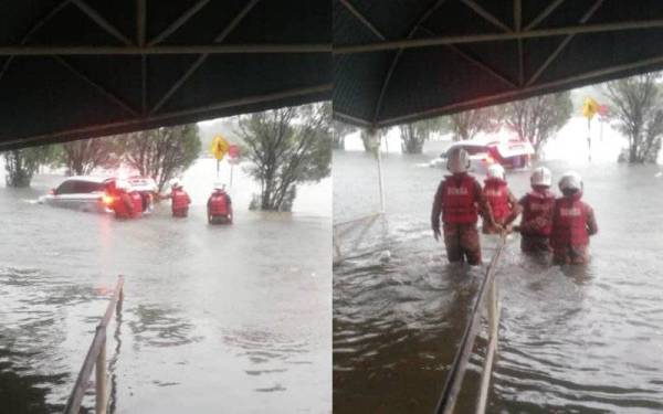 Mangsa dilaporkan berjaya menyelamatkan diri setelah keluar daripada kenderaan yang terkandas dalam banjir setinggi empat kaki.