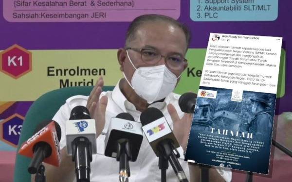 Status yang dimuat naik Wan Rosdy di Facebook miliknya.