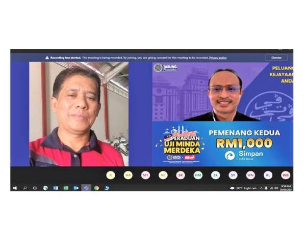 Sabarudin teruja dengan kemenangan di tempat kedua.