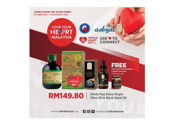 Olive House mengadakan promosi kombo World Heart Day dengan menawarkan harga yang berpatutan.