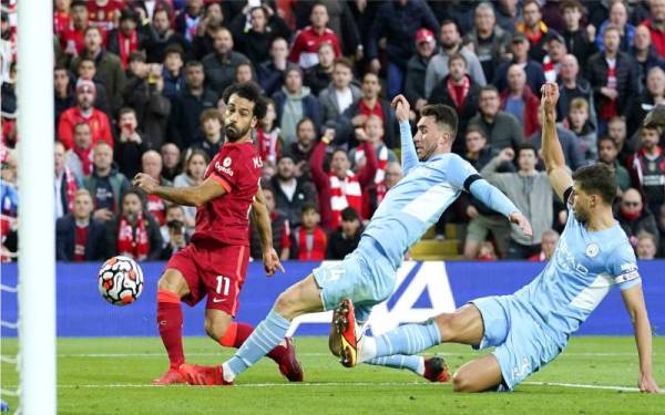 Salah meledak gol kedua Liverpool dalam aksi bertemu City pada Ahad.