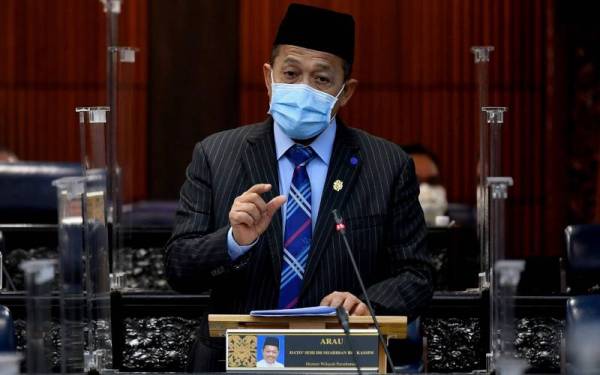 Shahidan pada Mesyuarat Khas Penggal Ketiga Parlimen Ke-14 di Parlimen hari ini. - Foto Bernama