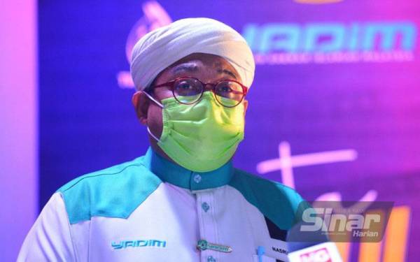 Nasrudin pada sidang medianya di Studio TV Al-Hijrah pada Jumaat. - FOTO SINAR HARIAN/ HALIM WAHID.