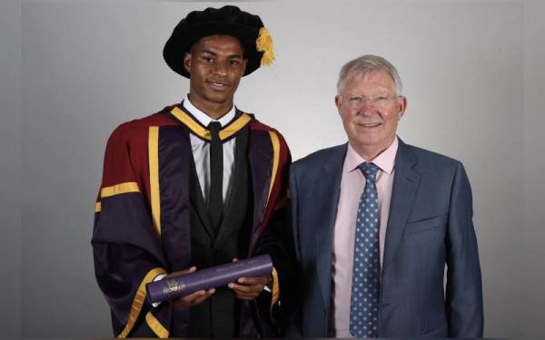 Rashford bersama Fergusson. - Foto Twitter