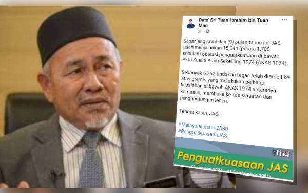 Hantaran Tuan Ibrahim di Facebooknya pada Sabtu.
