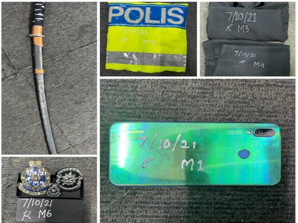 Antara barangan yang dirampas di rumah suspek di Kampung Klang Gate Bharu di sini pada Khamis.