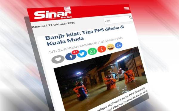 Laporan Sinar Harian pada 21 Oktober 2021.