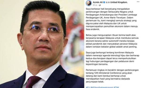 Azmin menerusi tulisan di Facebooknya pada Jumaat.