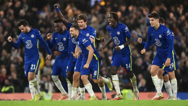 Pemain Chelsea meraikan kemenangan berkenaan. -Foto Getty Images