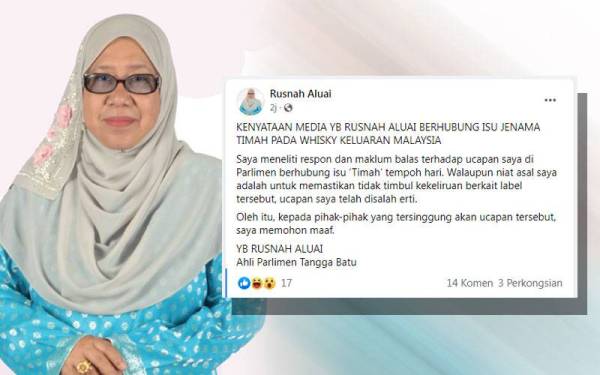 Tangkap layar hantaran di Facebook milik Rusnah pada Jumaat.