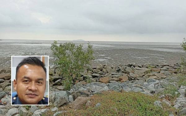 Kawasan tepi laut di bandar Pontian antara lokasi yang dipantau susulan fenomena air pasang besar dijangka berlaku Khamis ini. (Gambar kecil: Azhar)