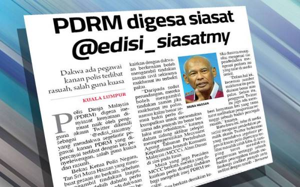 Laporan Sinar Harian pada 26 Oktober lalu.
