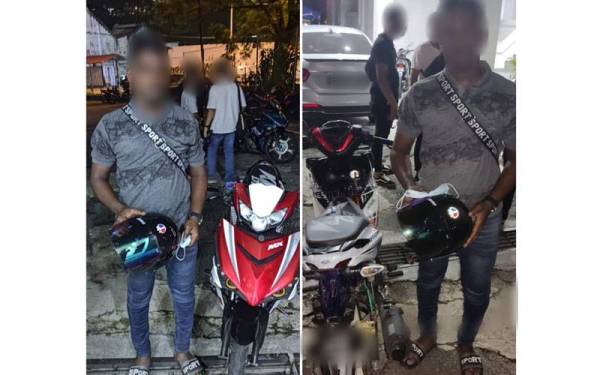 Antara individu yang ditahan dalam operasi Jabatan Siasatan dan Penguatkuasaan Trafik Kuala Lumpur di Kuala Lumpur pada Ahad.