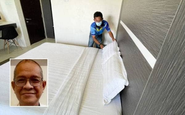 Masalah kekurangan pekerja menyebabkan ada pengurus hotel terpaksa melakukan kerja-kerja pembersihan bilik. Gambar kecil: Haziz Hassan