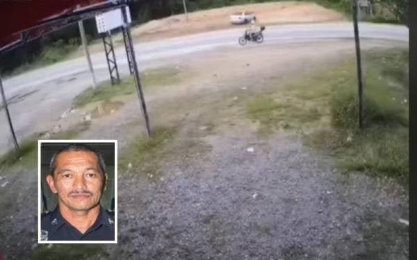 Video tular berkenaan menunjukkan kenderaan dinaiki suspek terbabas ke tepi jalan. (Gambar kecil: Zainudin)