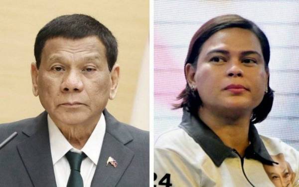 Duterte (kiri) bakal membuat kejutan seperti anaknya, Sara. - Foto Agensi