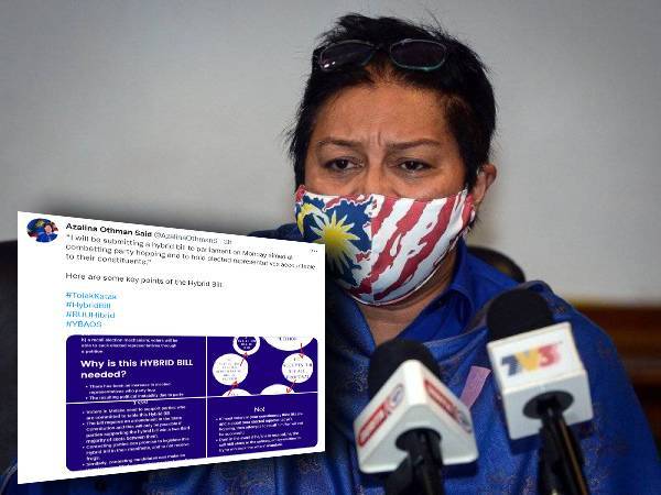 Azalina. Gambar kecil: Tangkap layar ciapan Azalina di Twitter miliknya pada Ahad.