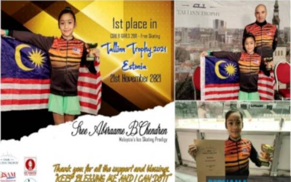 C Sree Abiraame mempamerkan persembahan memukau dan berjaya merangkul Trofi Tallin 2021 yang diadakan di Estonia pada Ahad. - Foto Bernama