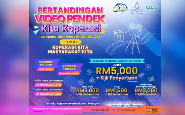 Poster Pertandingan Video Pendek dan Pertandingan Fotografi Kita Koperasi.