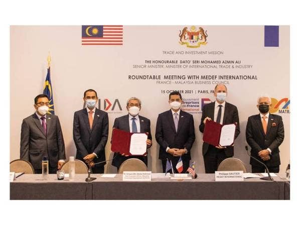 Misi Pelaburan dan Perdagangan ke Eropah telah menyaksikan pemeteraian Perjanjian Persefahaman (MoU) antara Lembaga Pembangunan Industri Malaysia (MIDA) dan The Movement of the Enterprises of France (MEDEF) International bertujuan mengukuhkan lagi kerjasama jangka panjang komuniti perniagaan Malaysia dan Perancis