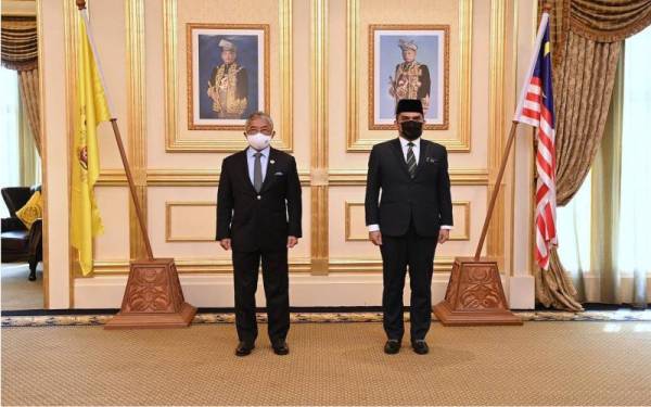 Seri Paduka Baginda turut berkenan menerima menghadap Menteri Kanan Pendidikan, Senator Datuk Dr Mohd Radzi Md Jidin. - Foto Facebook Istana Negara 