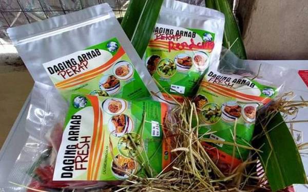 Produk daging arnab perap keluaran Sinar Bumitech Sdn Bhd.