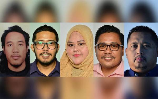 Gambar dari kiri: Muhammad Afham Ramli, Nurul Riduan, Liza, Zamri, Izwan Rozlin