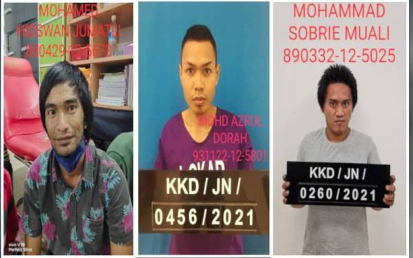 Dari kiri :Mohamed Hidswan, Mohd Azrul, Mohamad Sobri