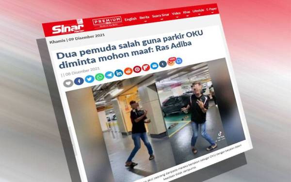 Dua pemuda yang merakam perbuatan mereka menggunakan parkir khas bagi golongan OKU di sebuah pusat beli-belah di sini, diminta membuat permohonan maaf kepada komuniti OKU.