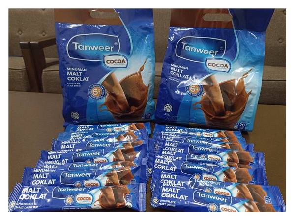Tanweer Cocoa turut dikeluarkan dalam bentuk sachet.