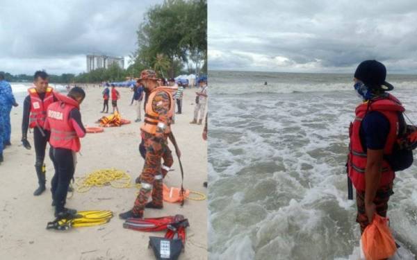 Pasukan bomba dan penyelamat sedang bersiap sedia untuk melakukan operasi mencari dan menyelamat. - Foto ihsan Bomba dan Penyelamat Teluk Kemang