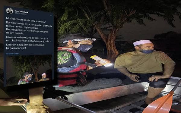 Syed Saddiq turut memuat naik gambar dan video situasi dihadapi pasukan penyelamat di kawasan berkenaan.