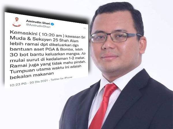 Amirudin Shari. (Gambar Kanan) Tangkap layar Twitter Amirudin.