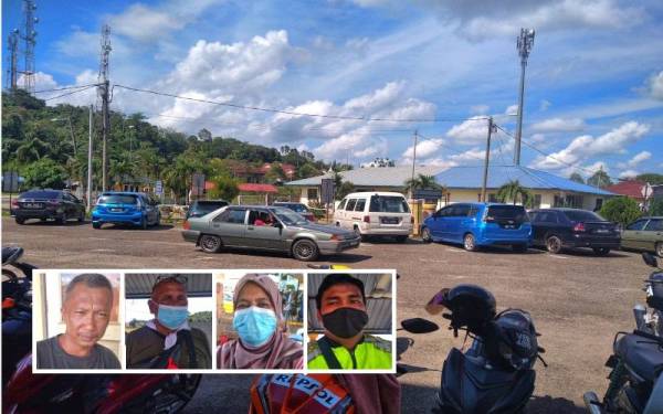 Situasi kehabisan bekalan minyak di Mentakab menggusarkan pengguna. Dari kiri: Juliadi, Shamsul, Restuati dan Mohd Ismail.