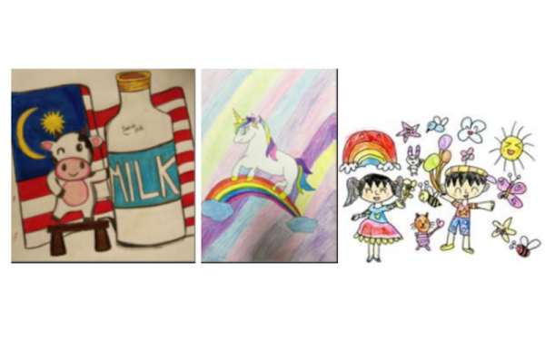 Lukisan yang memenangi Peraduan melukis Goodday's Happee PPEs.