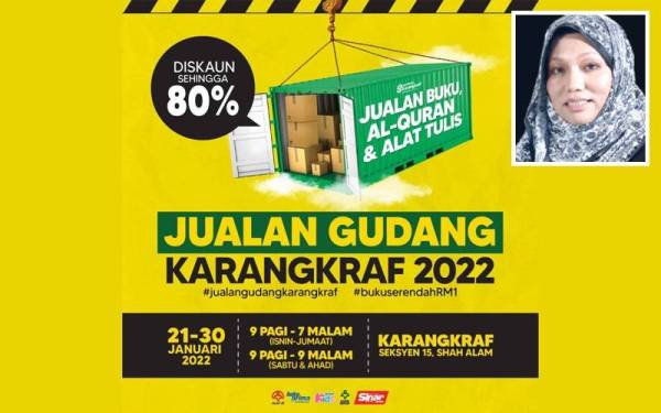 Poster Jualan Gudang Karangkraf 2022. (Gambar kecil: Firdaus)