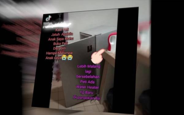 Tangkap layar video tular berhubung kejadian kemalangan melibatkan seorang anak pelanggan yang melecur di sebuah hotel di Port Dickson, Negeri Sembilan.