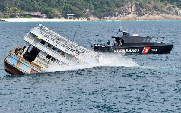 Maritime Terengganu lupus 131 perahu berubah menjadi tukun
