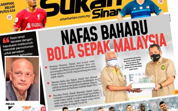 Laporan Sukan Sinar 18 Januari lalu.