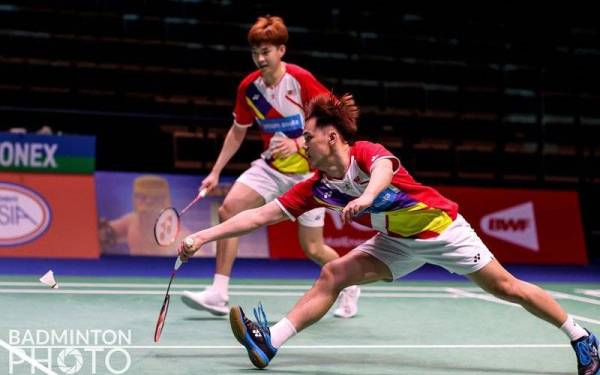 Wei Chong dan Kai Wun beraksi pada aksi final Kejohanan Badminton Antarabangsa Syed Modi di Lucknow pada Ahad. - Foto FB BAM