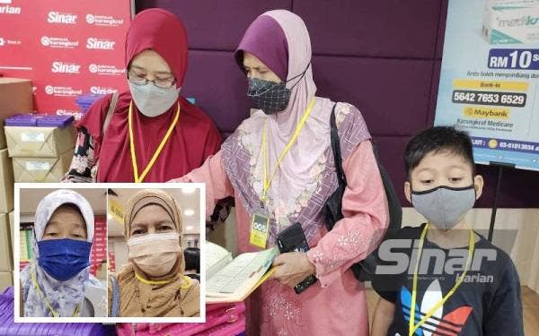 Pelbagai jenis al-Quran dengan tawaran harga yang menarik menanti pengunjung di Jualan Gudang Karangkraf 2022. (Gambar kecil: Rahimah, Noor Halila)