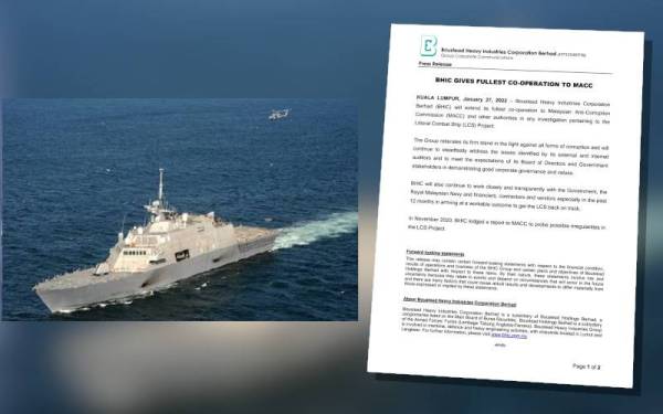 BHIC mengulangi pendirian untuk berpegang teguh dalam memerangi segala bentuk rasuah dan akan memberikan kerjasama penuh kepada SPRM serta pihak berkuasa dalam siasatan berkaitan projek LCS.