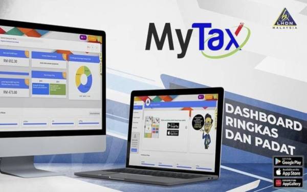 Contoh tangkap layar paparan aplikasi MyTax yang membolehkan kita membuat semakan kedudukan terkini cukai pendapatan.