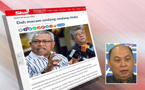 Laporan Sukan Sinar 11 Januari lalu. Gambar kecil: Ibrahim