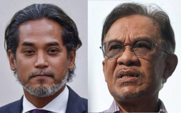 Khairy Jamaluddin (kiri) dan Anwar Ibrahim.