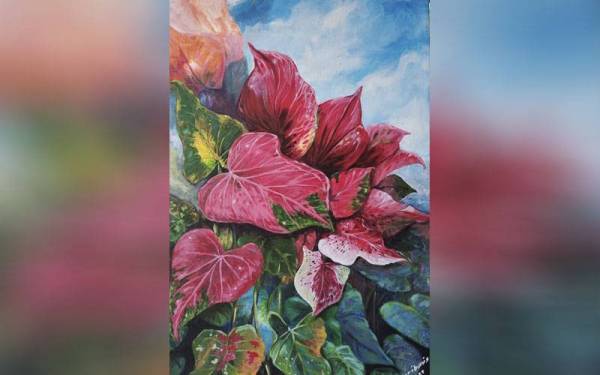 Antara lukisan bertemakan keladi tular yang dihasilkan.