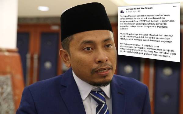 Hantaran di Facebook Ahmad Fadhli pada Selasa.