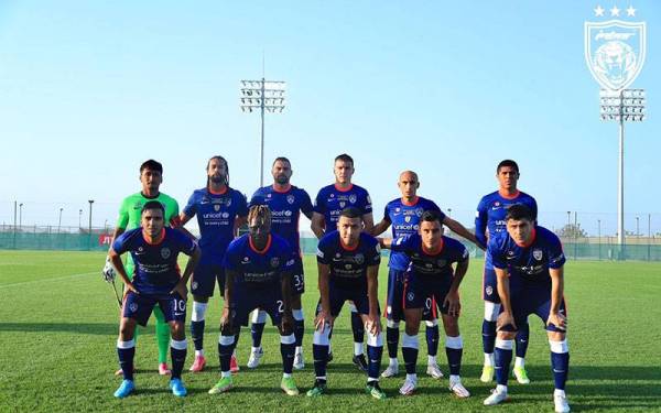 Skuad JDT ketika aksi pramusim di Dubai baru-baru ini. FOTO: FB JOHOR SOUTHERN TIGERS