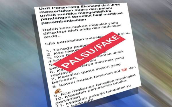 Tangkap layar mesej palsu yang disebarkan.